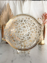Load image into Gallery viewer, Vintage Glass Tray with Gold Floral Accents
