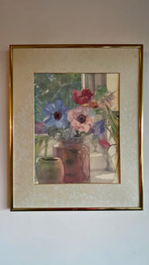 Flowers on the Sill, Print Framed
