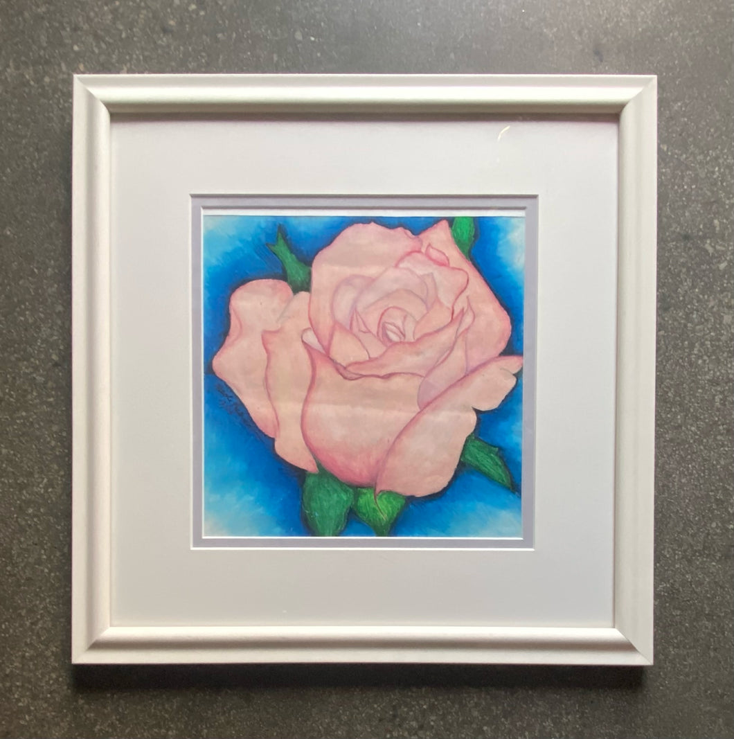 Rose in Pastel, Framed