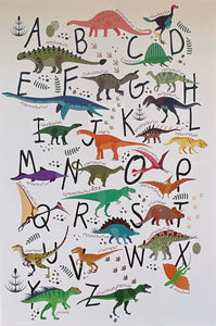 Dinosaur Alphabet, Print Framed
