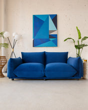 Load image into Gallery viewer, Miguel Two Seater Sofa in Deep Blue Velvet

