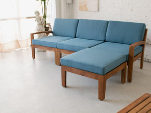 Acacia Blue Modern Outdoor Sectional with Coffee Table