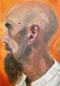 Side Profile of a Man, Painting Framed
