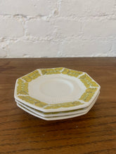 Load image into Gallery viewer, Yellow Vintage Trim Octagon Saucers
