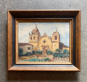 1970s Mission Painting, Framed
