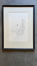 Load image into Gallery viewer, Pensive Balcony Scenes, Ink Drawing Framed
