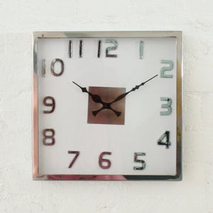 Silver Modern 1970's Style Clock