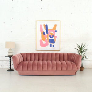 Melody Pleated Sofa in Dusty Rose