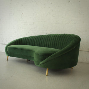 Selena Curved Sofa in Emerald Green