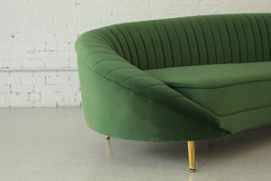 Selena Curved Sofa in Emerald Green