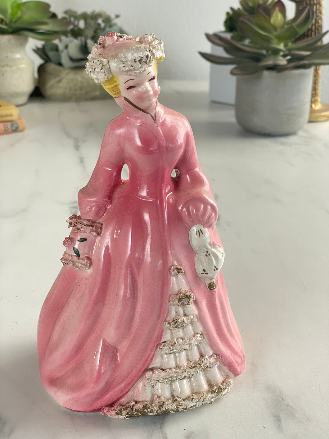 Pink Victorian Figurine