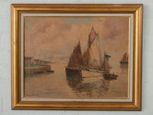 Load image into Gallery viewer, Original William Ward Jr. oil painting of sail boats
