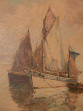 Load image into Gallery viewer, Original William Ward Jr. oil painting of sail boats
