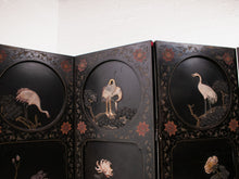 Load image into Gallery viewer, Large Heavy Decorated Japanese lacquer room divider screen
