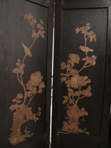 Large Heavy Decorated Japanese lacquer room divider screen