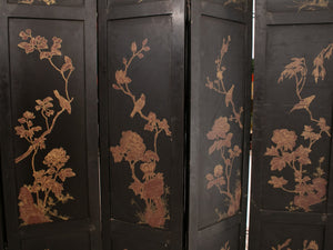 Large Heavy Decorated Japanese lacquer room divider screen
