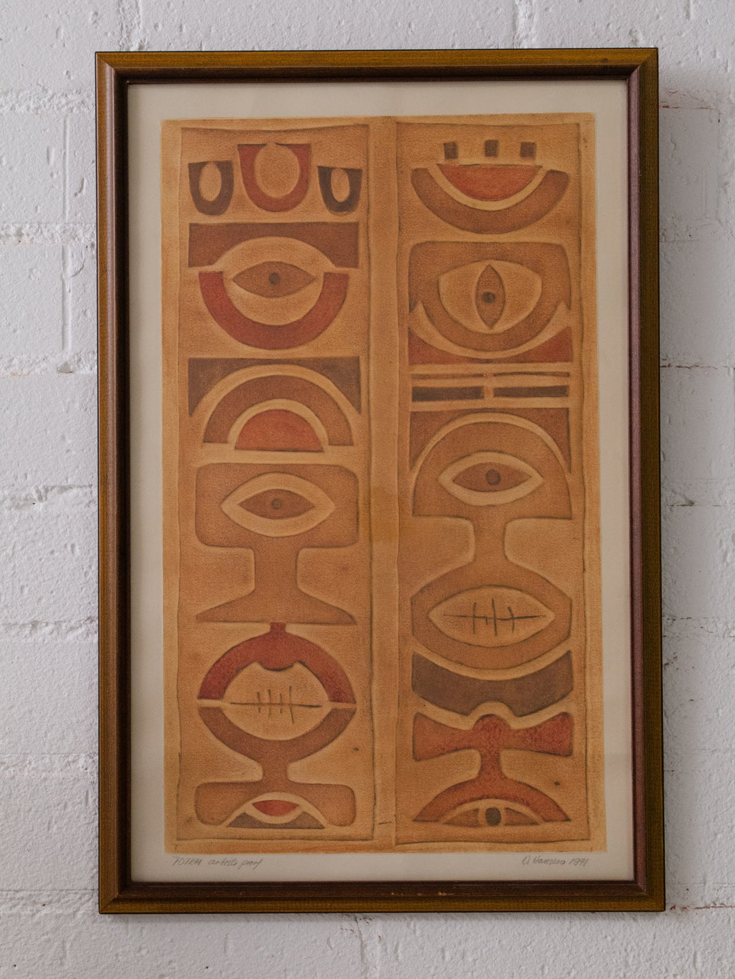 Totem by Diana Hansen done in intaglio 1942