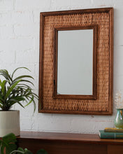 Load image into Gallery viewer, Vintage Bamboo Woven Rattan Wicker Cane Mirror Boho
