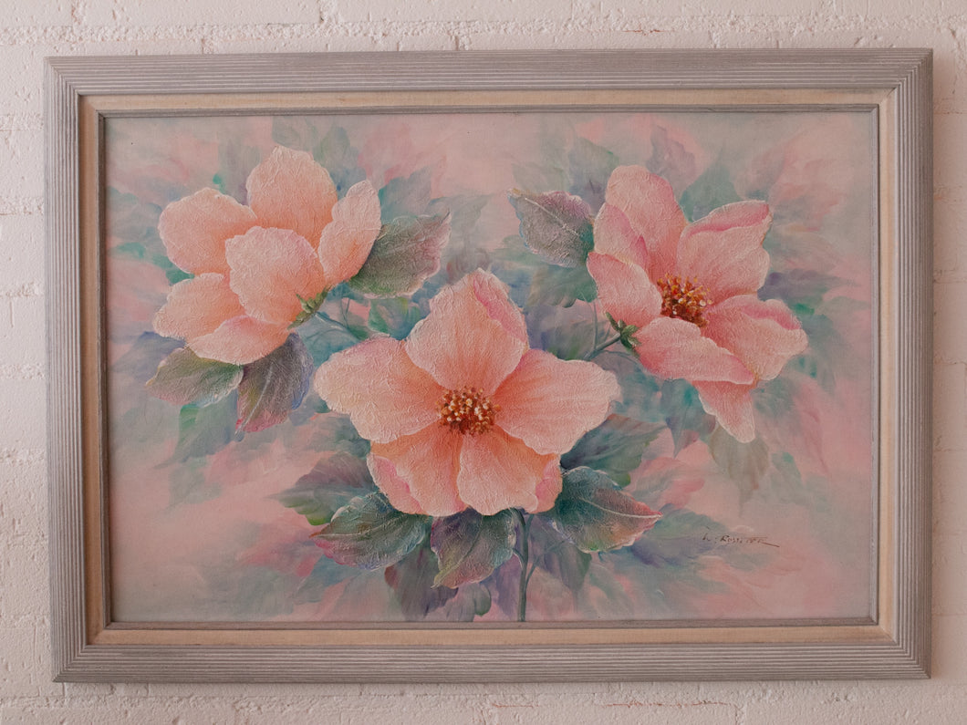 80’s Painting Flowers Signed