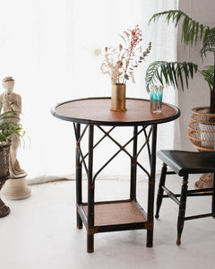 Rattan round 
side table