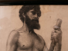 Load image into Gallery viewer, Charcoal Study of a Bearded Man By Emilio Lanz
