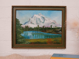 Original painting of Snowy Mountain Landscape