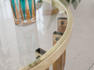 Brass Round Milo Baughman End Table