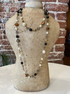 Extra Long Glass Beaded Necklace
