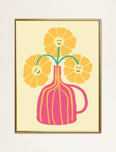 Yellow Daisy Flower Vase