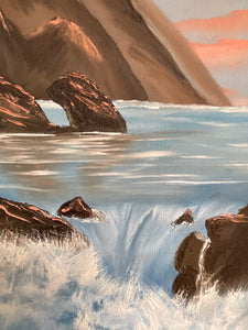 Waves Oil Painting Framed