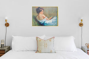 Woman Lounging Canvas Framed