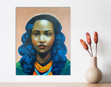 Load image into Gallery viewer, Woman with Blue Hair Portrait
