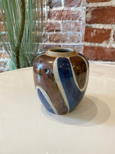Load image into Gallery viewer, Vintage Blue and Brown Ceramic Vase

