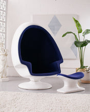 Load image into Gallery viewer, Royal Blue Space-age Swivel Chair with Ottoman
