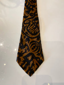 Vintage Brown and Black Silk Tie