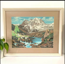 Load image into Gallery viewer, Scenic Vintage Mountains Painting Framed
