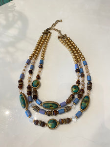 Vintage Gold toned Beaded Necklace