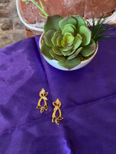 Load image into Gallery viewer, Vintage Avon Gold Tone and Faux Amethyst Earrings
