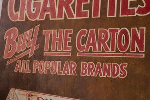 Antique Hand-painted Buy The Carton Sign