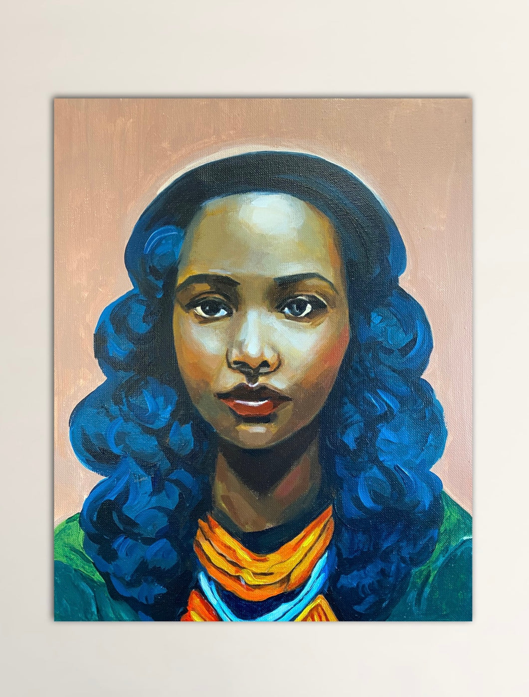 Woman with Blue Hair Portrait