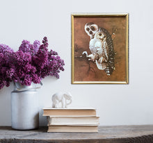Load image into Gallery viewer, Small Vintage Owl Framed #2

