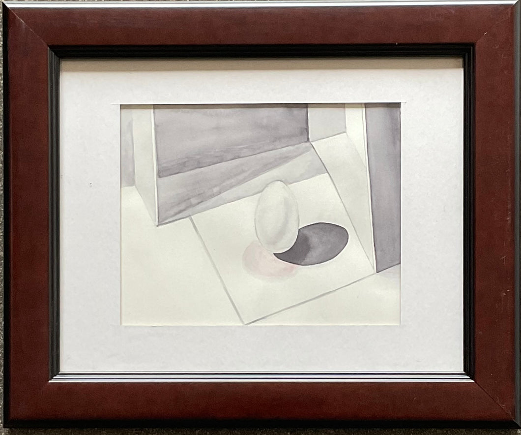 Still Life of an Egg, Watercolor Framed