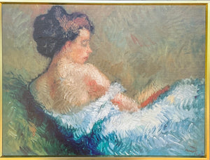 Woman Lounging Canvas Framed