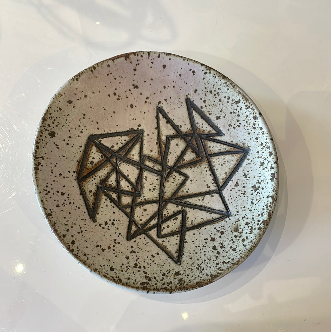 Mana Ceramics Speckled Geometric Lined Bowl