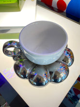 Load image into Gallery viewer, Chrome and White Cloud Saucer and Mug

