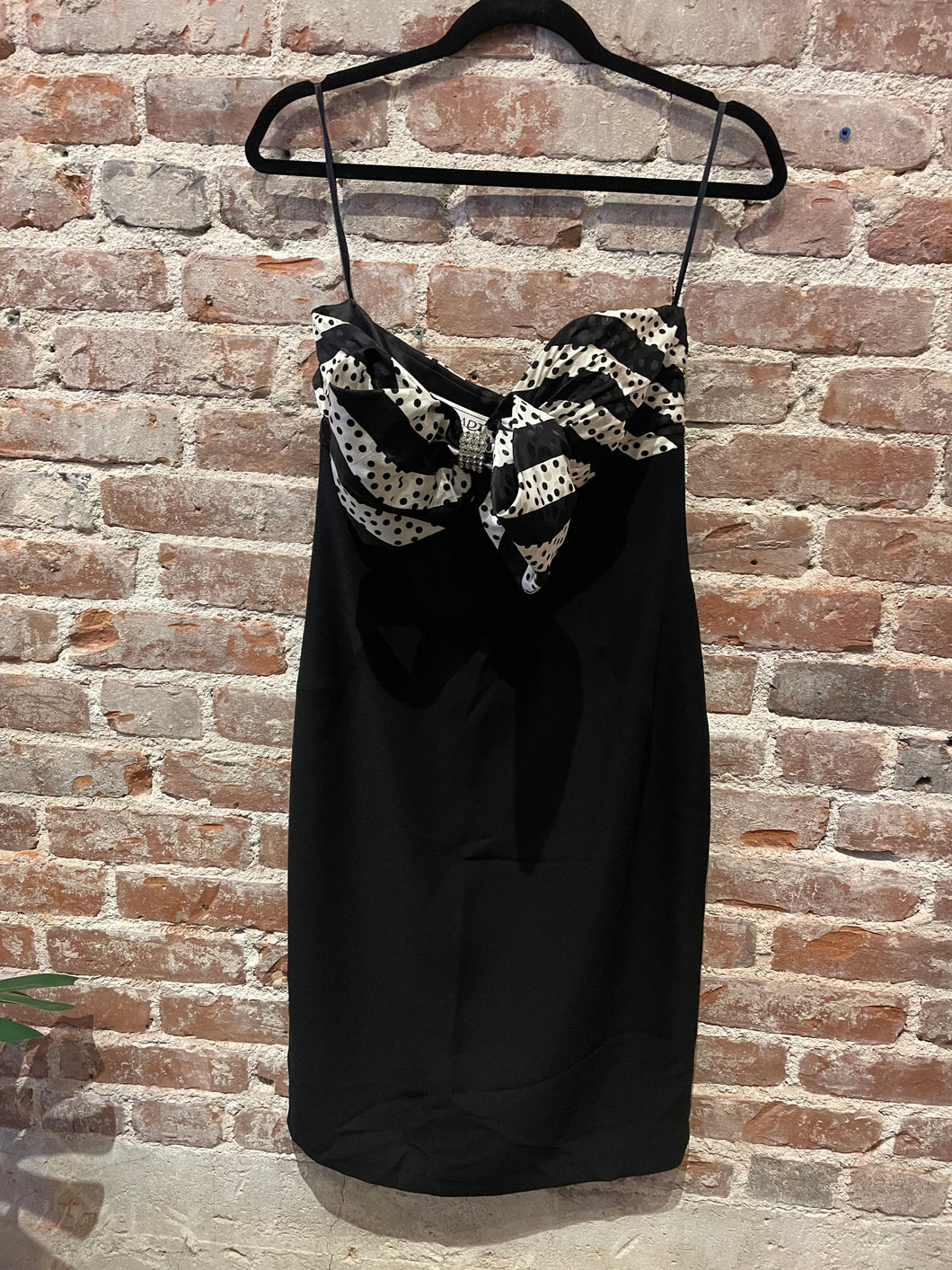 Vintage Black Strapless Dress With Bow @Vseasons