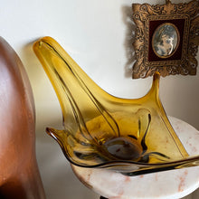 Load image into Gallery viewer, Amber Hand Sculpted Glass Catchall
