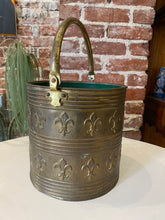 Load image into Gallery viewer, Vintage Brass Bucket with Fleur-de-lis Motif
