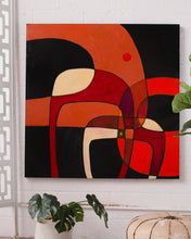 Load image into Gallery viewer, Orange Abstract Acrylic on Board by Cesar Platero
