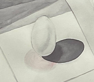 Still Life of an Egg, Watercolor Framed